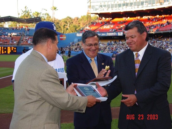 Tito Avila Inducts Manny Mota, Jaime Jarrin and Fernando Valenzuela on August 23, 2003