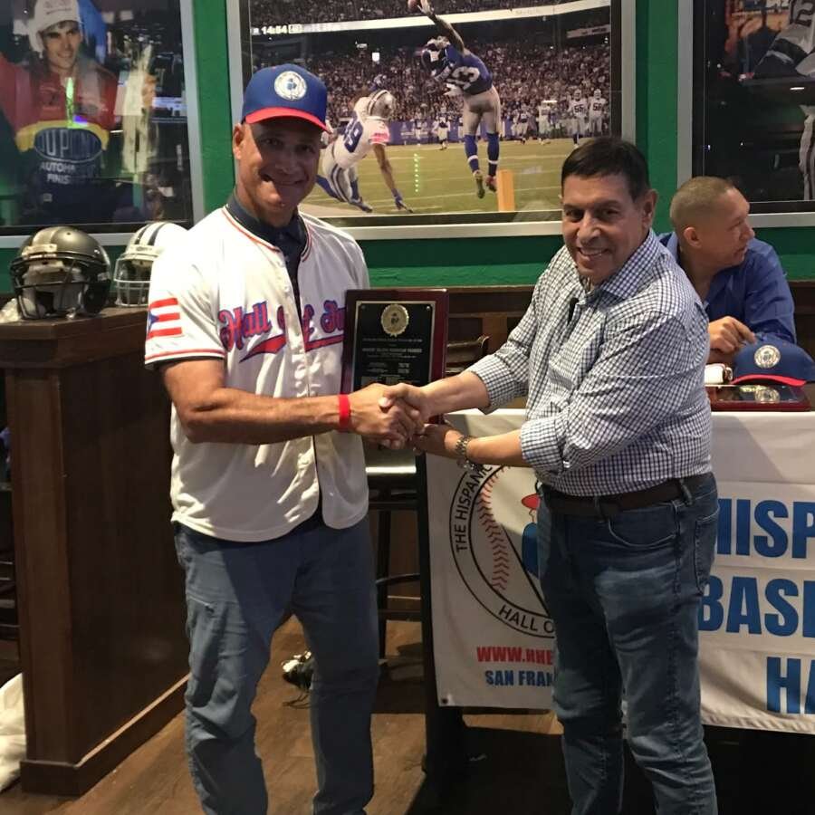 Oreste Marrero formaly of the Los Angeles Dodgers was Inducted into the Hispanic Heritage Baseball Museum Hall of Fame by Tito Avila